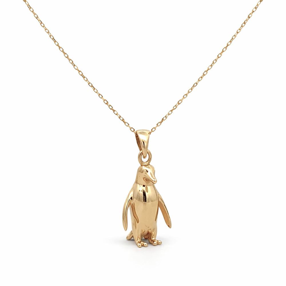 Penguen Figürlü Altın Kolye (2*0.5Cm)