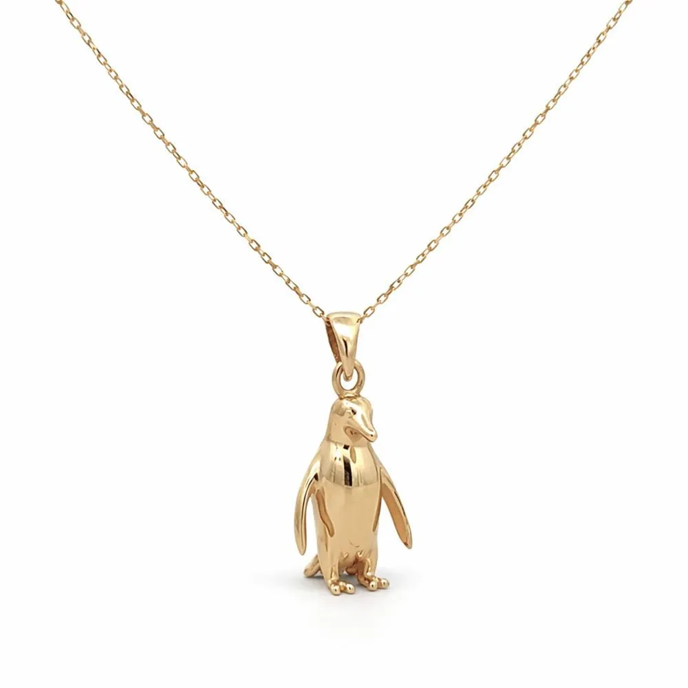 Penguen Figürlü Altın Kolye (2*0.5Cm)